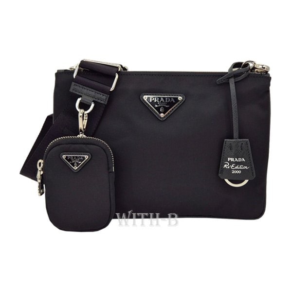 [시흥점] (쇼핑백동봉)[PRADA]더블지퍼 포코노 비텔로 크로스백 1BH046 R064 F0002
