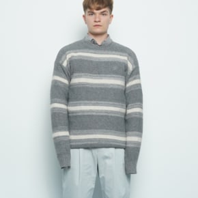 M156 abon logo wool knit grey