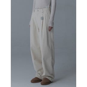 CORDURY TUCK WIDE PANTS_CREAM