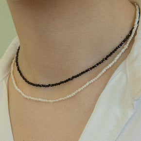 N341+N295-Spinel (2set)Small Nature Pearl Necklace+Hey Coco Necklace