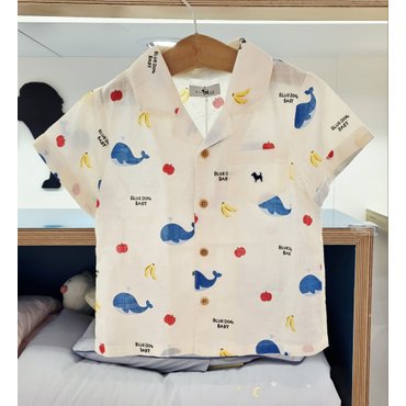 블루독베이비 CR)린넨 고래 과일 셔츠(45314-322-03)