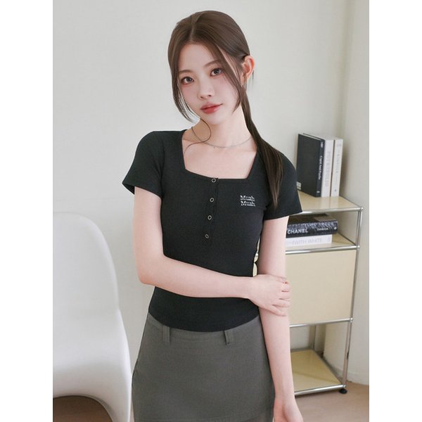 헨리넥 스퀘어넥 반팔 티셔츠 [2color]