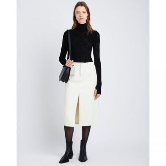 프로엔자스쿨러 4502256 Proenza Schouler White Label Denim Midi Skirt - Parchment