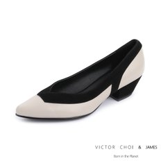 (VICTOR CHOI & james) W19P501 아이보리 (4cm) / 투톤콤비 펌프스