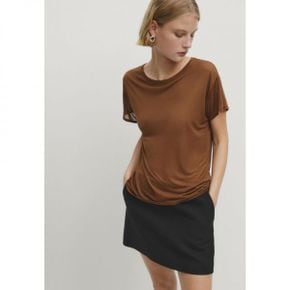 5002406 Massimo Dutti SHORT SLEEVE ROUND NECK - Basic T-shirt camel