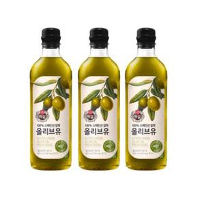 CJ제일제당 백설 압착 올리브유 500ml 3개