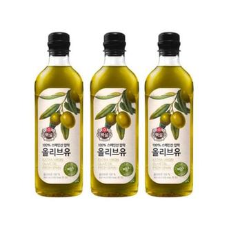  CJ제일제당 백설 압착 올리브유 500ml 3개