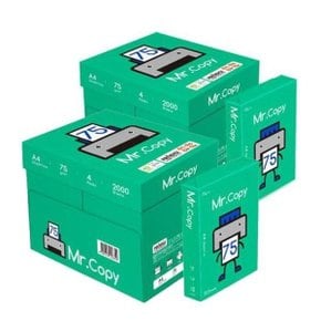 2박스 복사용지 미스터카피 A4 75g Green 500매x4권 2000매