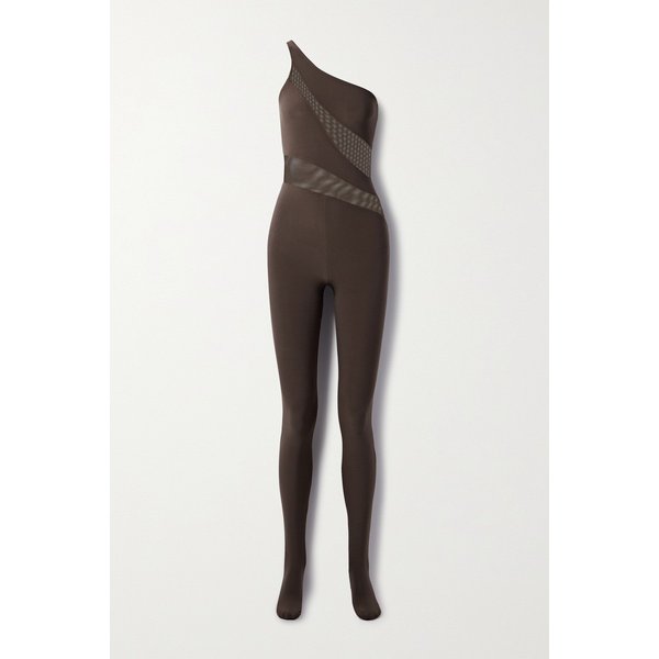 노마카말리 스네이크 원숄더 메쉬 패널 스트레치 저지 점프수트 1647597322010695