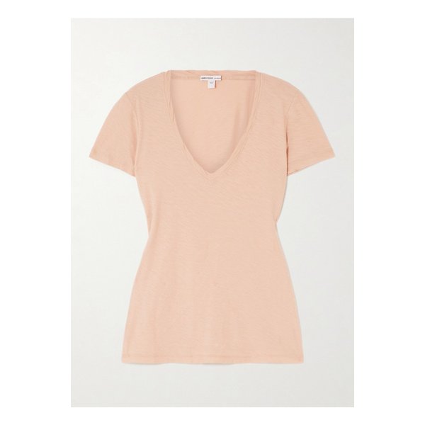 캐주얼 슬럽 수피마 코튼 저지 티셔츠 핑크 1647597350306577