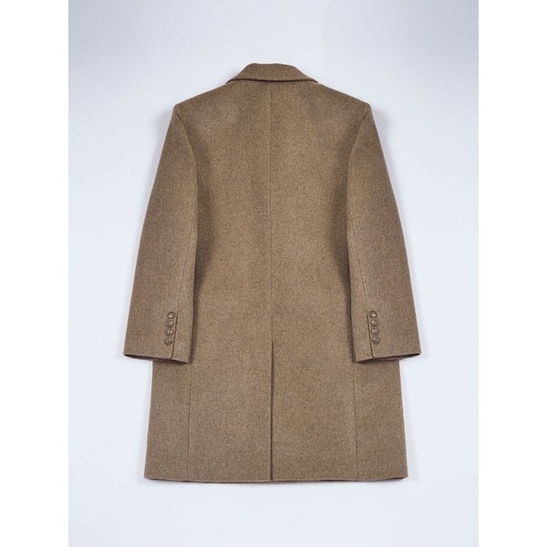 CASHMERE PEAKED COLLAR CLASSIC COAT - BEIGE