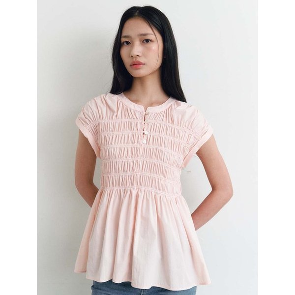 BUTTON SMOCKING BLOUSE(PK)