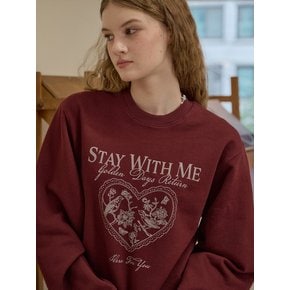 스테이 윗미 스웨트셔츠 버건디