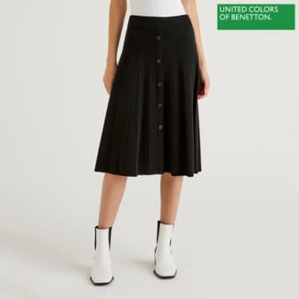 베네통 Front button a-line skirt 2F_1035D0006_700