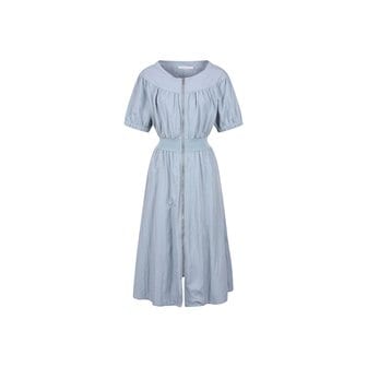 코인코즈 허리 밴딩 오픈 지퍼 롱 원피스_DW5MO312