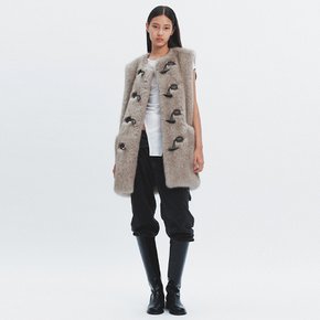 LILY DUFFLE FUR VEST GREY