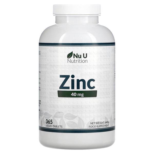 [해외직구]누유뉴트리션 징크 아연 40mg 365비건정 Nu U Nutrition Zinc 40 mg 365 Vegan Tablets