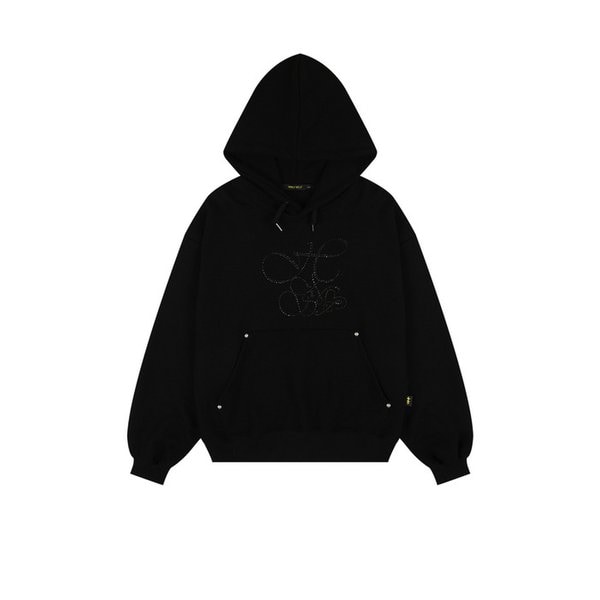 OVERFIT HIP HOP MOVE CUBIC LETTERING HOODIE_BLACK