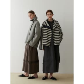 하이넥 코트( Highneck Coat )_stripe