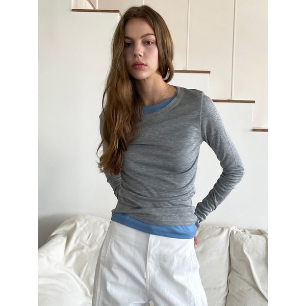 Sheer Tencel T/Shirts_Melange Gray