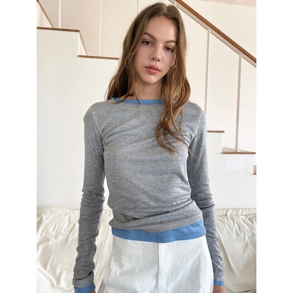 Sheer Tencel T/Shirts_Melange Gray