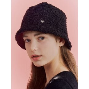 heart symbol wool bucket hat_black