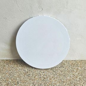 둥근 무지 백색 미술용 캔버스 25CM