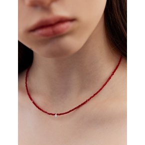 [진주귀걸이 2종 증정] Clear point beads necklace (RED / BLACK)