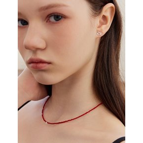 [진주귀걸이 2종 증정] Clear point beads necklace (RED / BLACK)