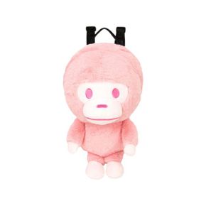 베이프 베이비 마일로 플러시 인형 백팩 핑크