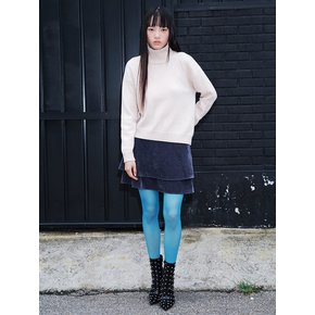 Velvet Corduroy Cancan Mini Skirt  Navy (KE5Y27M04R)
