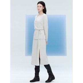 홀터넥 레이어드 롱슬리브 드레스  라이트 그레이 (KE6971M012)