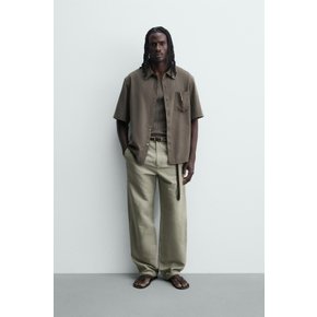 릴렉스핏 라이오셀 반팔 셔츠 / 3715/222/472 MINK BROWN