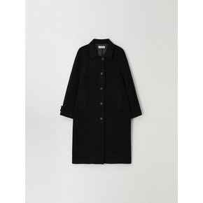 raglan long coat - black