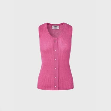 EENK Round Neck Knit Vest - Pink