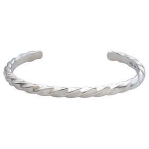 925 Silver Slim Twist Bangle - Male/Female