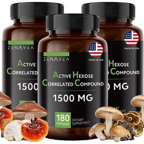 Zenavea 제나비아 AHCC 표고버섯균사체 1500mg 180캡슐 3개