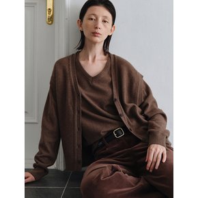 V-Neck Vest Cardigan_Brown