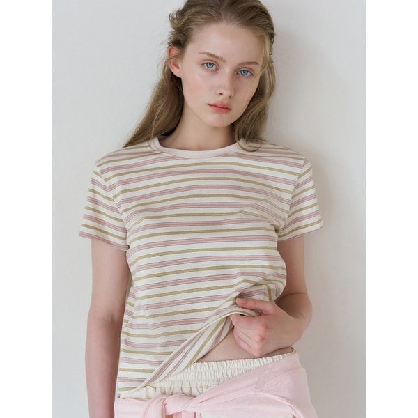 Mini Logo Detail Stripe T-shirts_3color