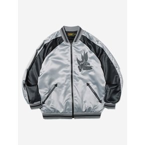 Symbol Satin Sukajan Jacket Gray