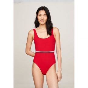 4434970 Tommy Hilfiger GLOBAL STRIPE SQUARE NECK ONE PIECE - Swimsuit primary red