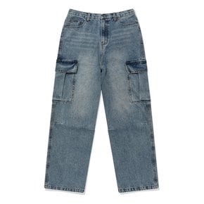 SP WIDE FIT CARGO DENIM PANTS-BLUE