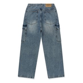 SP WIDE FIT CARGO DENIM PANTS-BLUE