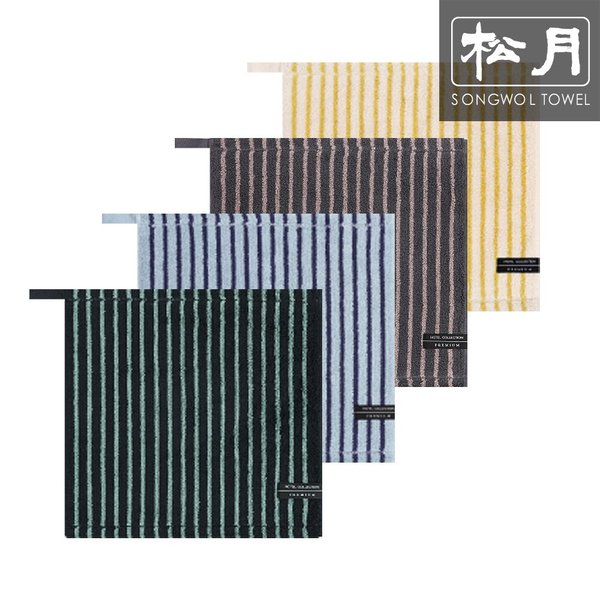 호텔컬렉션 솔리드 스트라이프 핸드타올 1매 고리 손수건