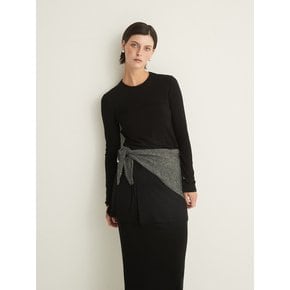 LAYERED LONG JERSEY TOP - BLACK