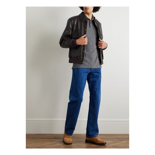 브루넬로쿠치넬리 슬림핏 코튼 피케 폴로 셔츠 그레이 46376663162890322