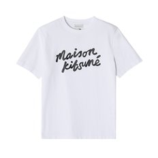 메종키츠네 MM00101KJ0118 M186 핸드라이팅 로고 프린트 남성 반팔티