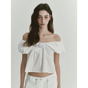 PUFF SLEEVELESS BLOUSE (WHITE)