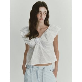 PUFF SLEEVELESS BLOUSE (WHITE)