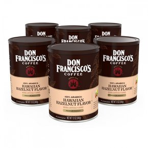[해외직구] Don  Franciscos  커피  Don  Franciscos  하와이안  헤이즐넛  가루  커피  미디엄  12  온즈  캔  6Ct